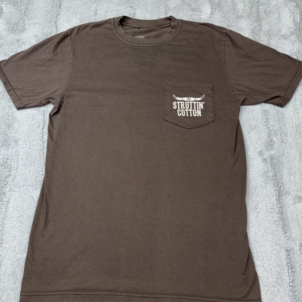 Struttin Cotton  "My Favorite Color is Medium Rare" T-Shirt Short Sleeve Brown S